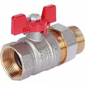 ROMMER Шаровой кран с американкой 1 1/4" ВН/НР, ручка бабочка